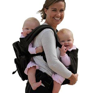 Twingaroo Twin Baby Carrier / Double Baby Carrier - Black
